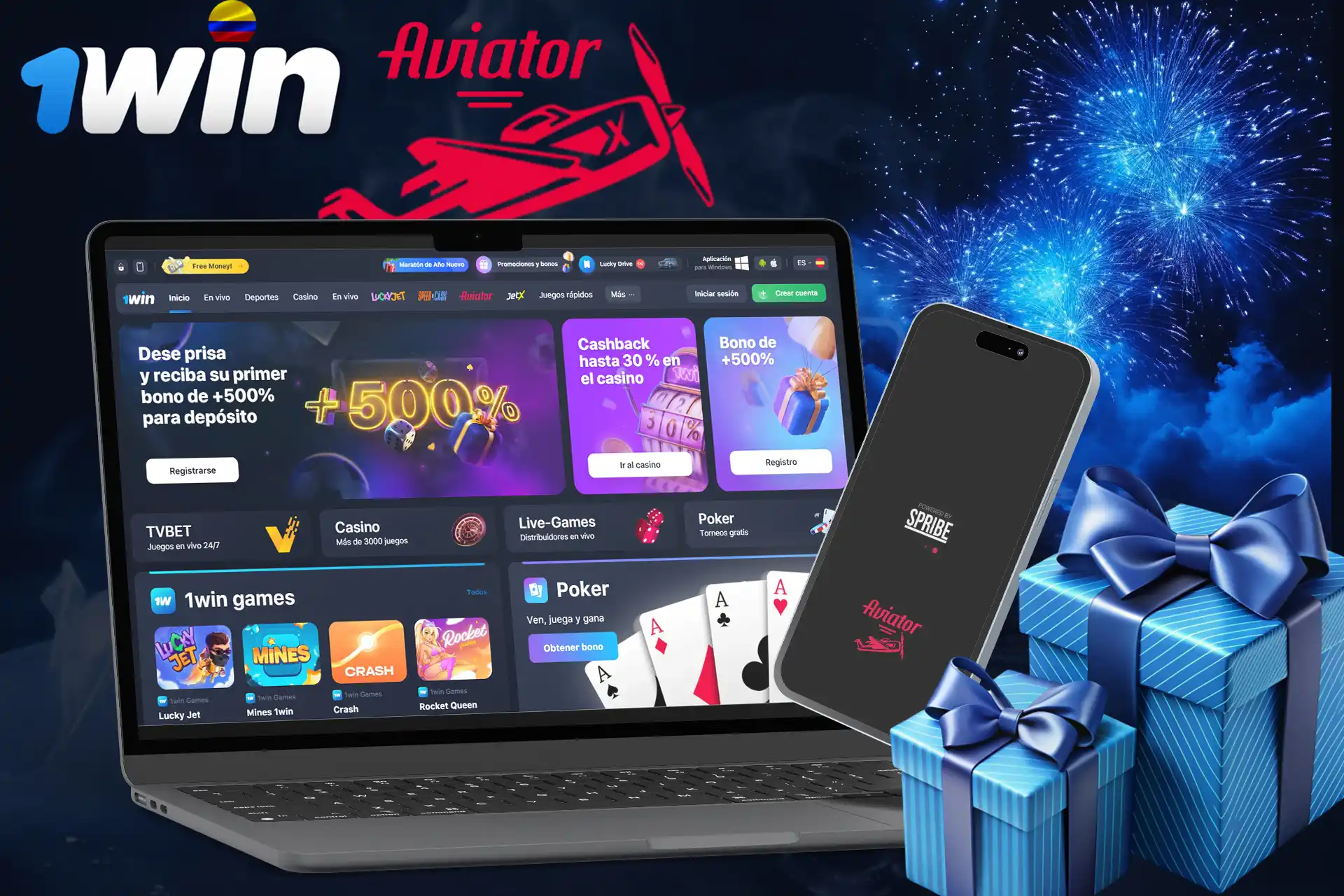 Juega a Aviator en 1Win y consigue un bono