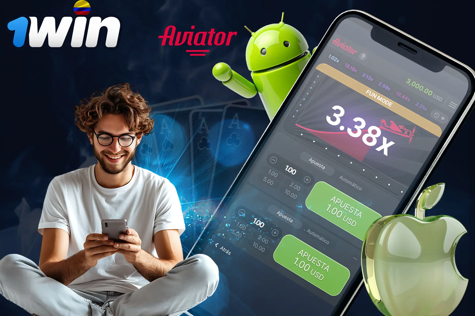 Descarga la aplicación 1Win en iOS o Android y empieza a jugar a Aviator