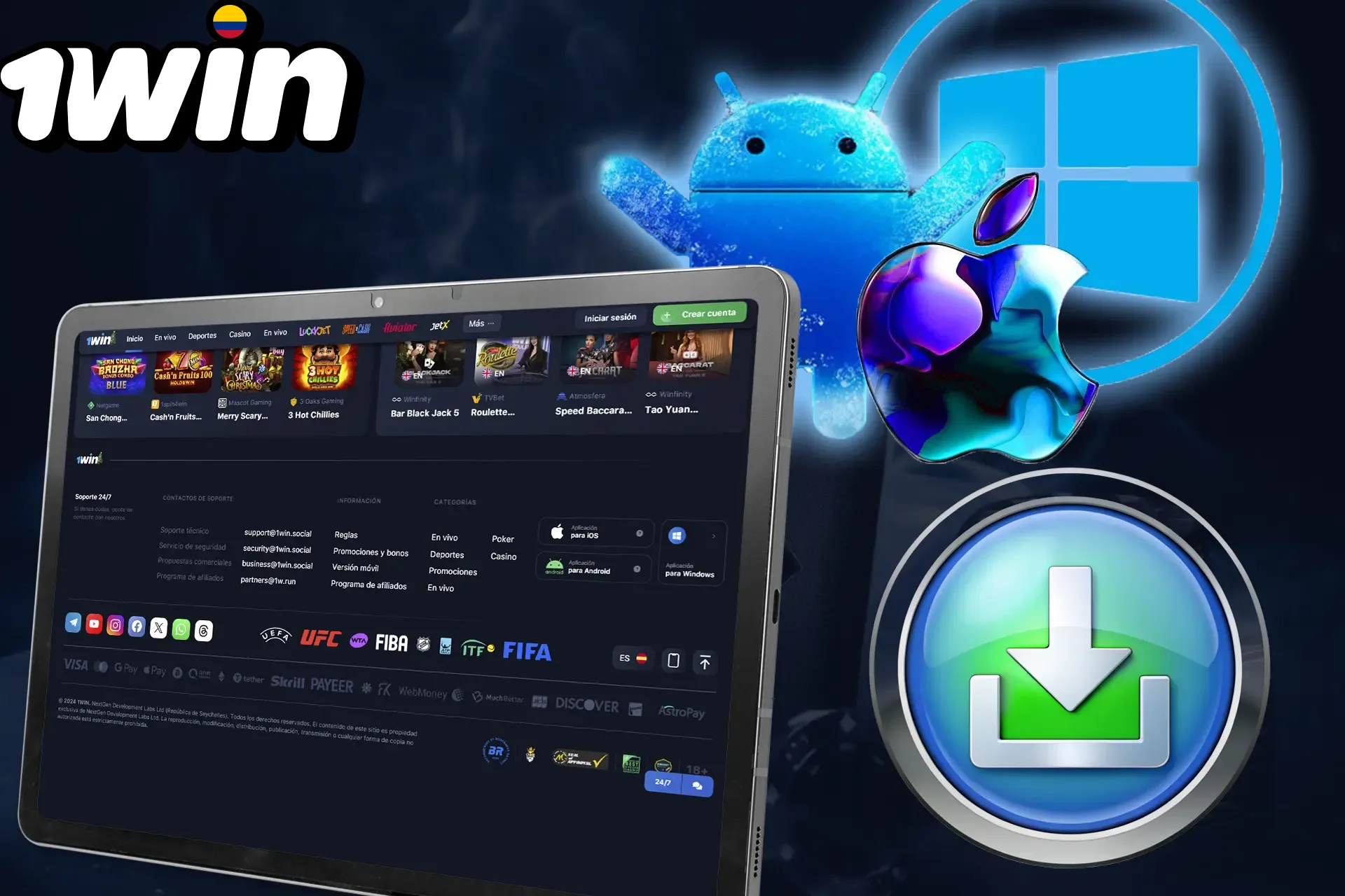 Descargar la aplicación en iOS Windows o Android
