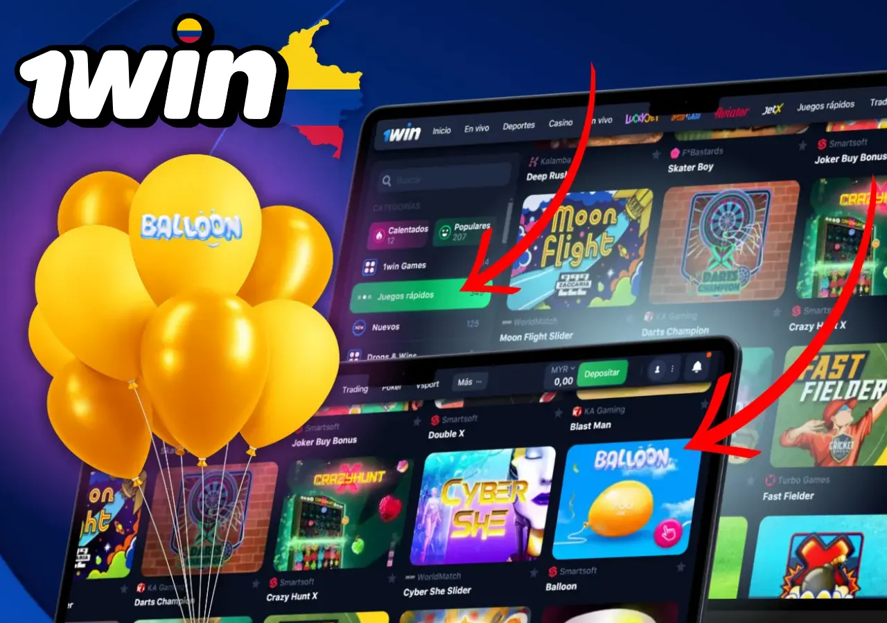 El juego 1Win Balloon te permite inflar una bola amarilla, aumentando el multiplicador hasta x10.000 con cada apuesta.
