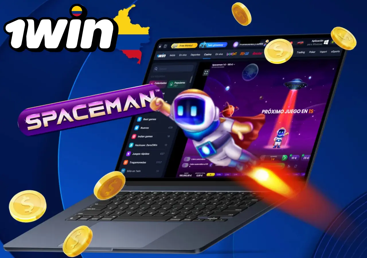 Spaceman de 1Win es un juego de casino donde un astronauta robot viaja al espacio buscando ganancias rapidas.
