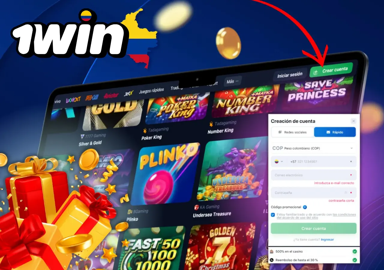 El proceso de registrarse y comenzar a jugar Plinko en 1Win.