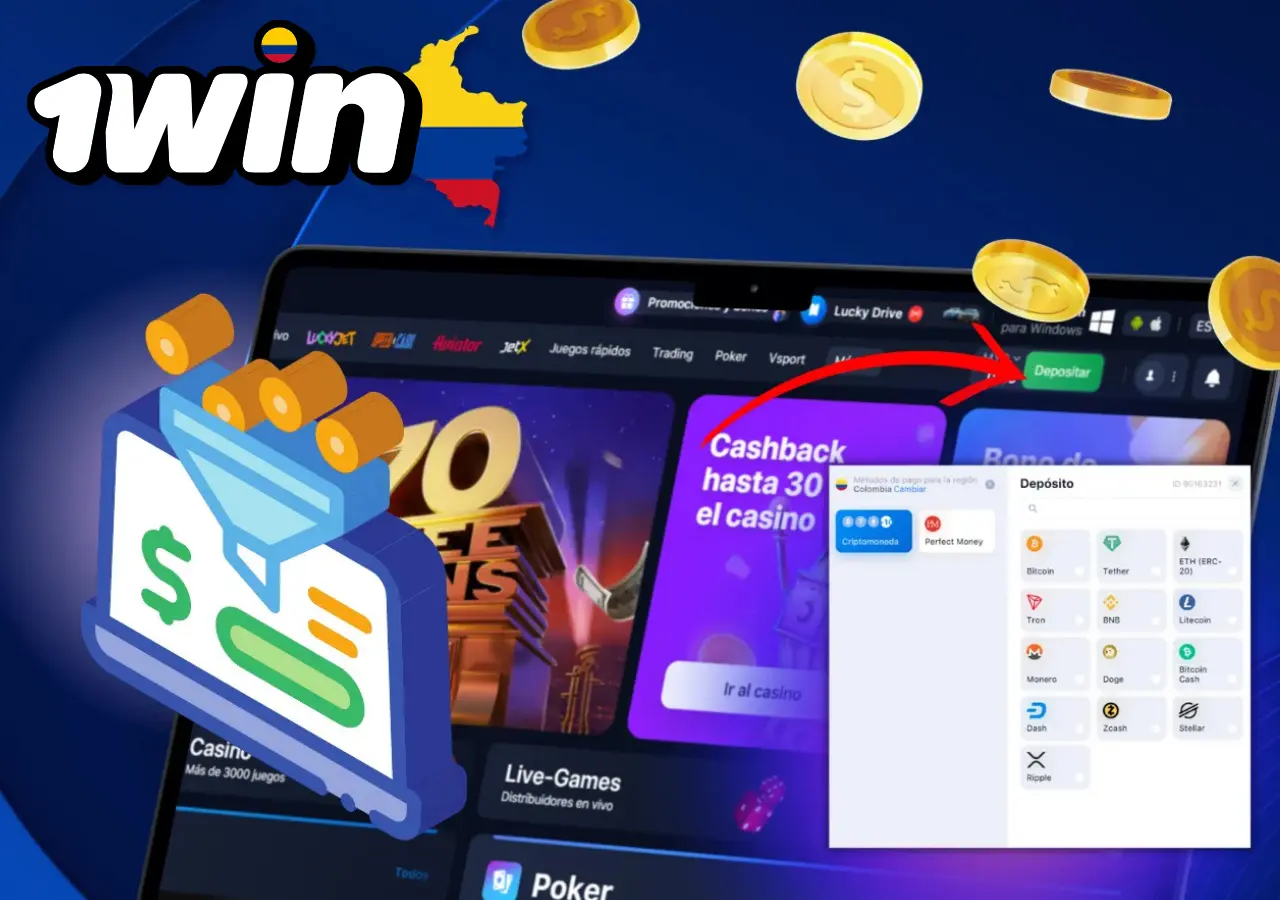 Los metodos de pago en 1Win incluyen opciones como Nequi, tarjetas bancarias y Astropay.