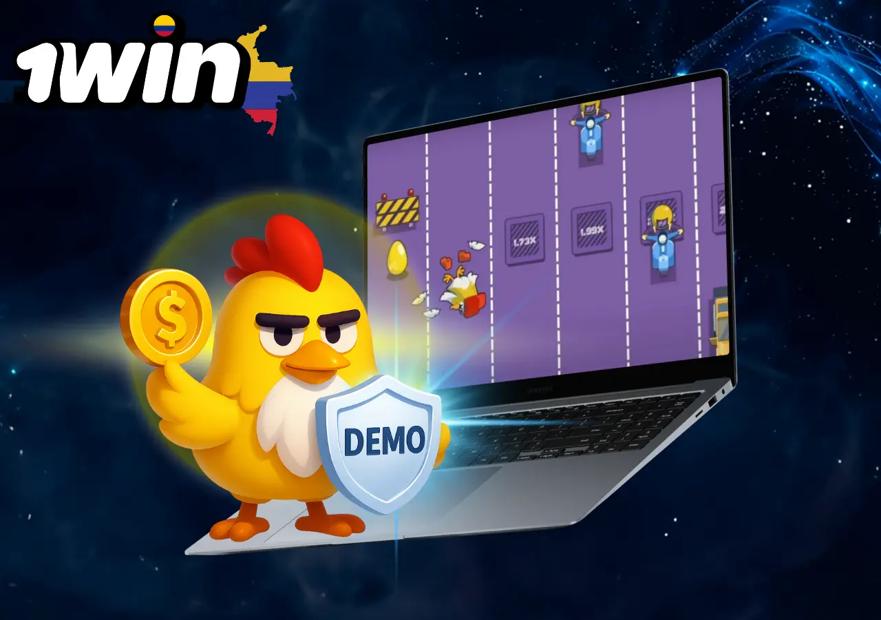 Versión demo de Chicken Cross disponible en 1Win
